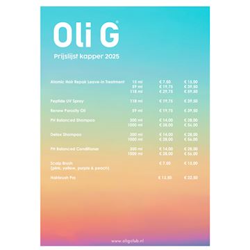 OLI G MARKETING PRIJSLIJST A4 KAPPER/CONSUMENT