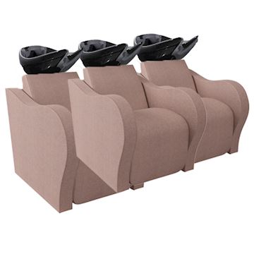 SALON AMBIENCE LUXURY LONGUE WASHUNIT 3-PLACE ZWART