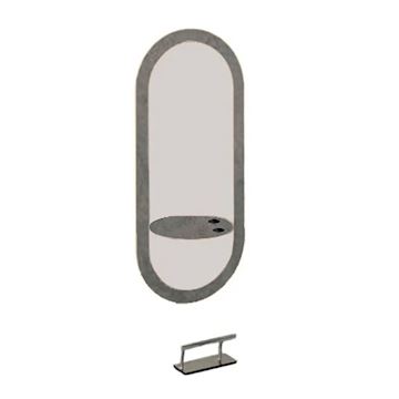 SALON AMBIENCE MI/630-03-03 ECLIPSE SPIEGEL CEMENT GREY