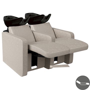 SALON AMBIENCE WU/1021/M NEPTUNE CHAISE LONGUE ZWART 2-PLACE
