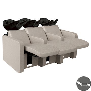 SALON AMBIENCE WU/1031/M NEPTUNE CHAISE LONGUE ZWART 3-PLACE